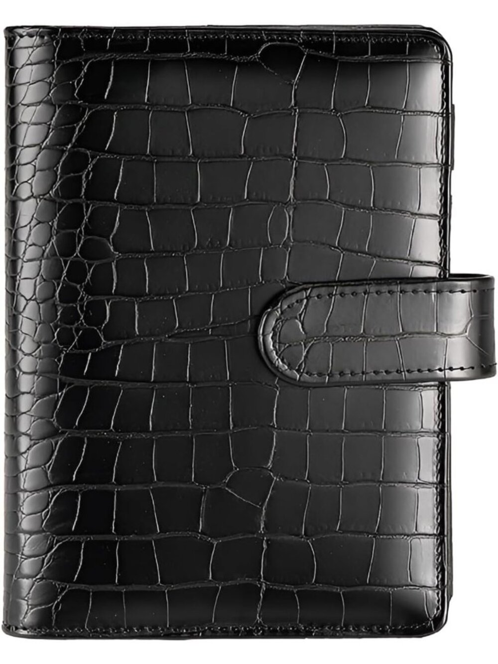 Large Crocodile PU Leather 6-Ring Binder Cover - Refillable Budget Planner